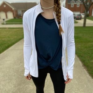 NWOT Athleta white zip up jacket.
